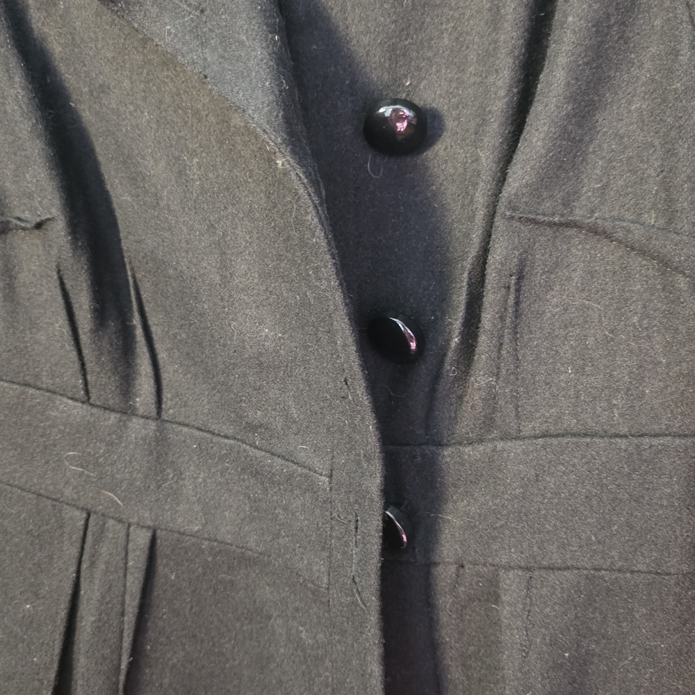 Anthropologie Plenty Vintage Wool Embroiderd Pea Coat Sz 2 - Picture 7 of 10